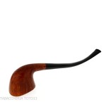 Pipa Churchwarden bent Dublin ovale in radica naturale lucida - Pipe