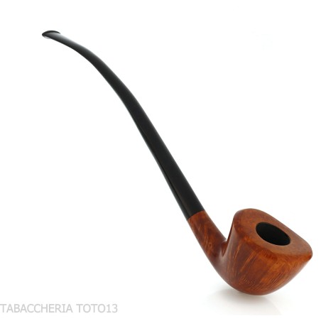 Churchwarden gebogene Dublin-Ovalpfeife aus natürlichem Bruyèreholz poliert - Tabakpfeifen