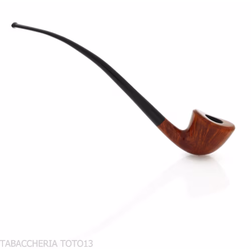 Pipe Dublin ovale courbée Churchwarden en bruyère naturelle polie - Pipe Pour le Tabac - Racine naturelle