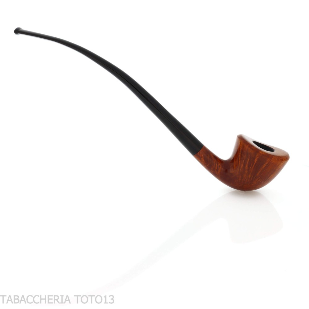 Pipe Dublin ovale courbée Churchwarden en bruyère naturelle polie - Pipe Pour le Tabac - Racine naturelle