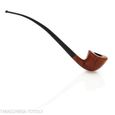 Churchwarden gebogene Dublin-Ovalpfeife aus natürlichem Bruyèreholz poliert - Tabakpfeifen