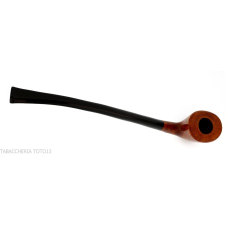 Pipa Churchwarden Dublín curvada ovalada en brezo natural, pulida.-Pipa Milano