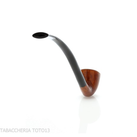 Pipe Dublin ovale courbée Churchwarden en bruyère naturelle polie - Pipe Pour le Tabac - Racine naturelle