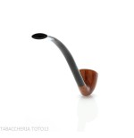 Pipa Churchwarden Dublín curvada ovalada en brezo natural, pulida.-Pipa Milano