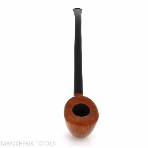 Pipa Churchwarden bent Dublin ovale in radica naturale lucida - Pipe