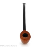 Pipa Churchwarden Dublín curvada ovalada en brezo natural, pulida.-Pipa Milano