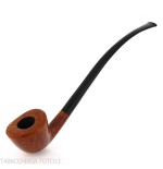 Churchwarden gebogene Dublin-Ovalpfeife aus natürlichem Bruyèreholz poliert - Tabakpfeifen