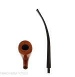 Pipe Dublin ovale courbée Churchwarden en bruyère naturelle polie - Pipe Pour le Tabac - Racine naturelle