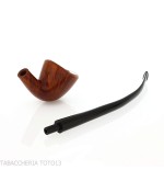 Pipe Dublin ovale courbée Churchwarden en bruyère naturelle polie - Pipe Pour le Tabac - Racine naturelle