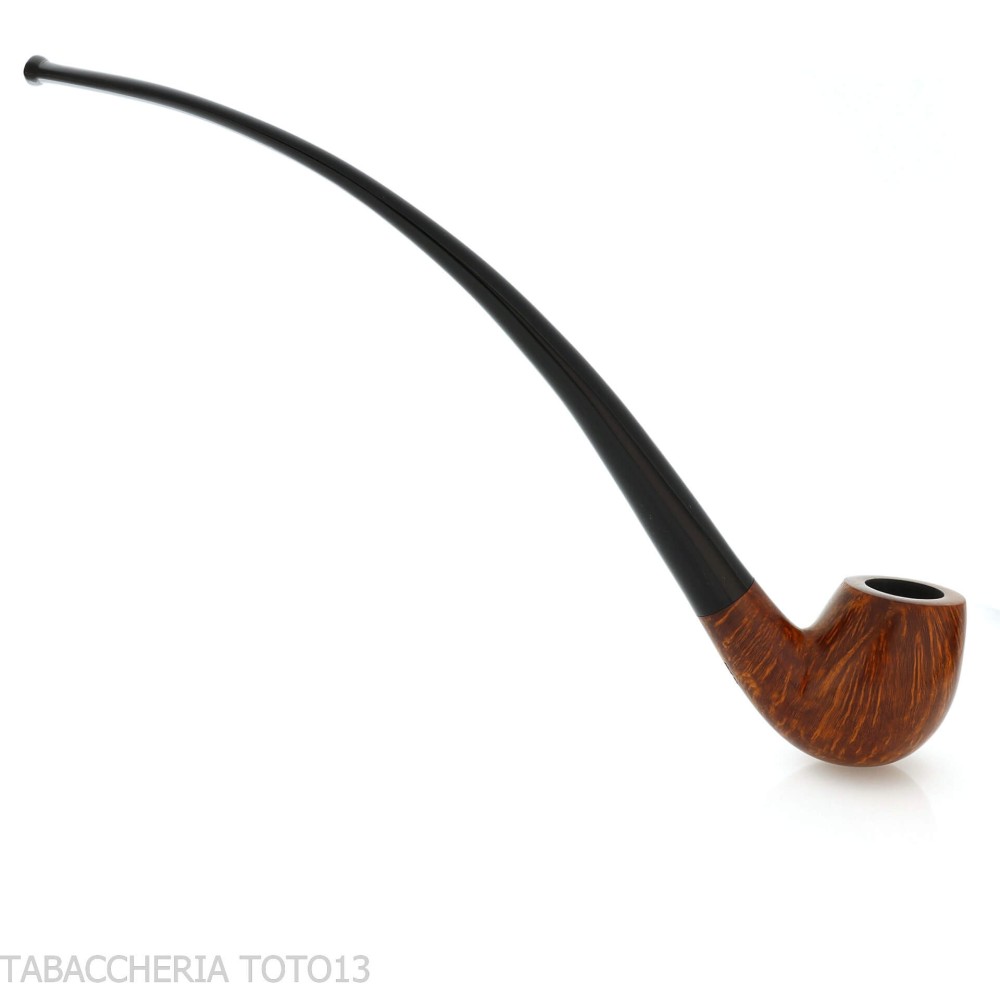 Pipe Churchwarden courbée Billiard en bruyère naturelle, polie - Pipe Pour le Tabac - Racine naturelle