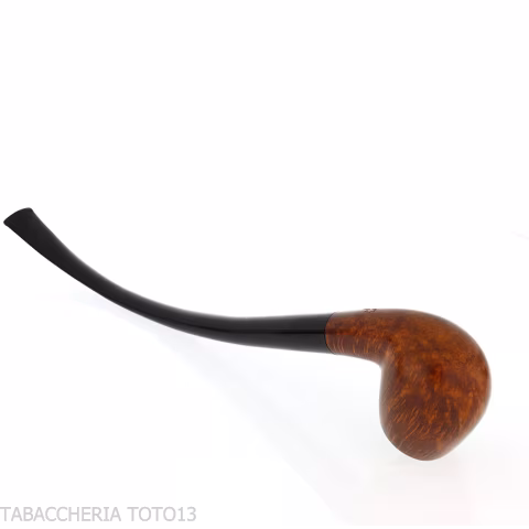 Churchwarden bent Billiard pipe in natural briar polished - Tobacco Pipes - Natural root