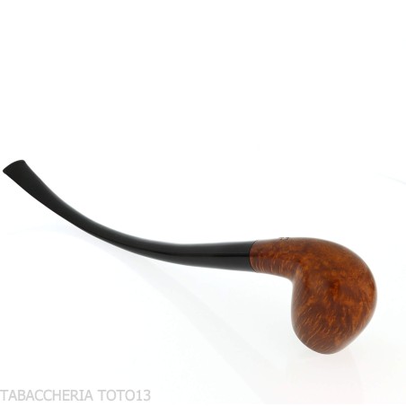Pipe Churchwarden courbée Billiard en bruyère naturelle, polie - Pipe Pour le Tabac - Racine naturelle