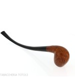 Pipa de billar curva Churchwarden de brezo natural y pulida-Pipa Milano