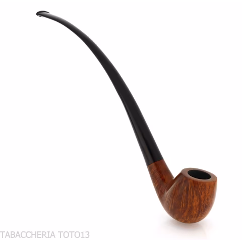 Churchwarden gebogene Billardpfeife aus natürlichem Bruyèreholz, poliert - Tabakpfeifen