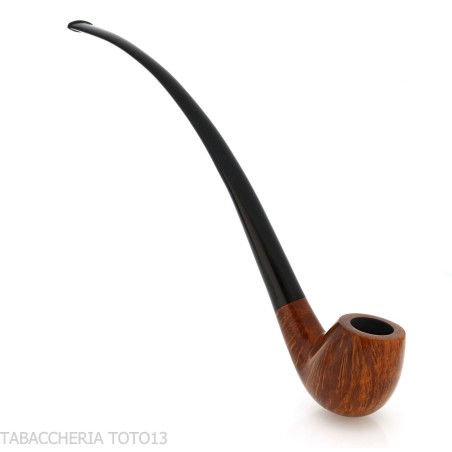 Pipa de billar curva Churchwarden de brezo natural y pulida-Pipa Milano