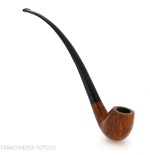 Pipa Churchwarden bent Billiard in radica naturale lucida - Pipe