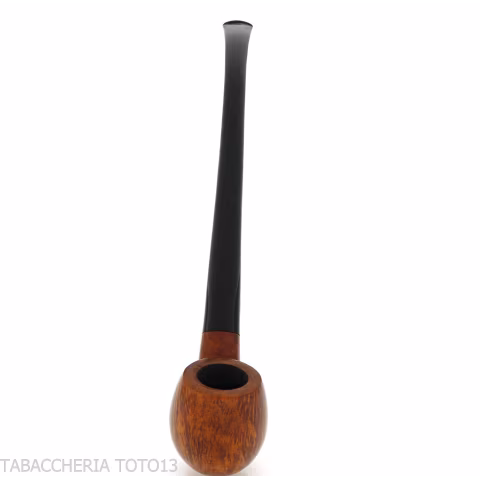 Churchwarden bent Billiard pipe in natural briar polished - Tobacco Pipes - Natural root