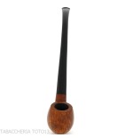 Pipa de billar curva Churchwarden de brezo natural y pulida-Pipa Milano