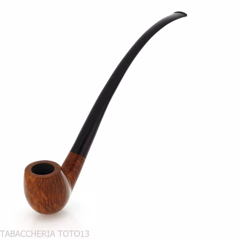 Pipa Churchwarden bent Billiard in radica naturale lucida - Pipe