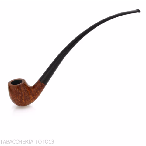 Pipa Churchwarden bent Billiard in radica naturale lucida - Pipe