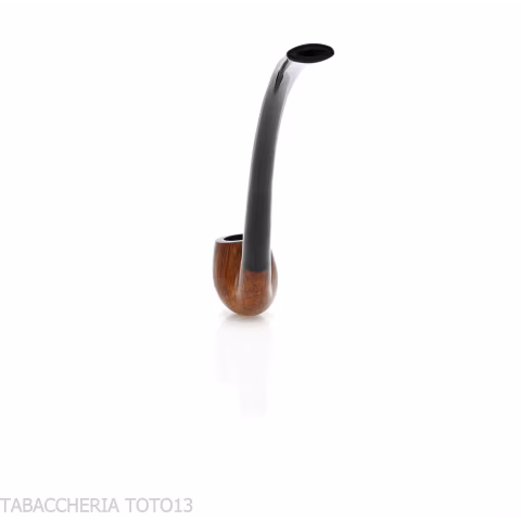 Churchwarden bent Billiard pipe in natural briar polished - Tobacco Pipes - Natural root