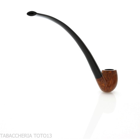 Pipa de billar curva Churchwarden de brezo natural y pulida-Pipa Milano