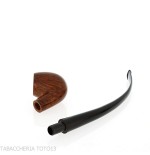Pipa de billar curva Churchwarden de brezo natural y pulida-Pipa Milano