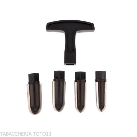 Kit Raspador para Cazoleta de Pipa con 4 Cabezales de Diferentes Diámetros - Accesorios para pipas de tabaco