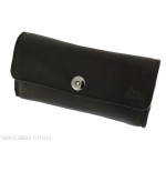 Sac à pipe et 2 mélanges de tabac en cuir noir avec bouton magnétique - Accessoires pour pipes