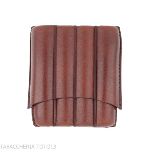 Estuche de Cuero para Cuatro Medios Puros Toscanos - Funda de bolsillo para media toscana y entreplanta. - Lubinski
