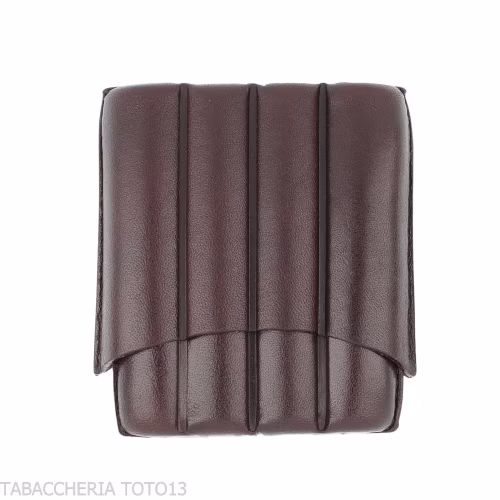 Astuccio in cuoio per quattro sigari mezzo toscano-Custodie da tasca per mezzi Toscano e ammezzati