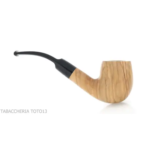 Aldo Velani courbe en forme d'olive-bent pipe en bois - Pipe Pour le Tabac - Bois d'olivier