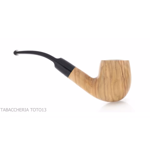 Aldo Velani forma bent billiard curva in legno d'ulivo - Pipe