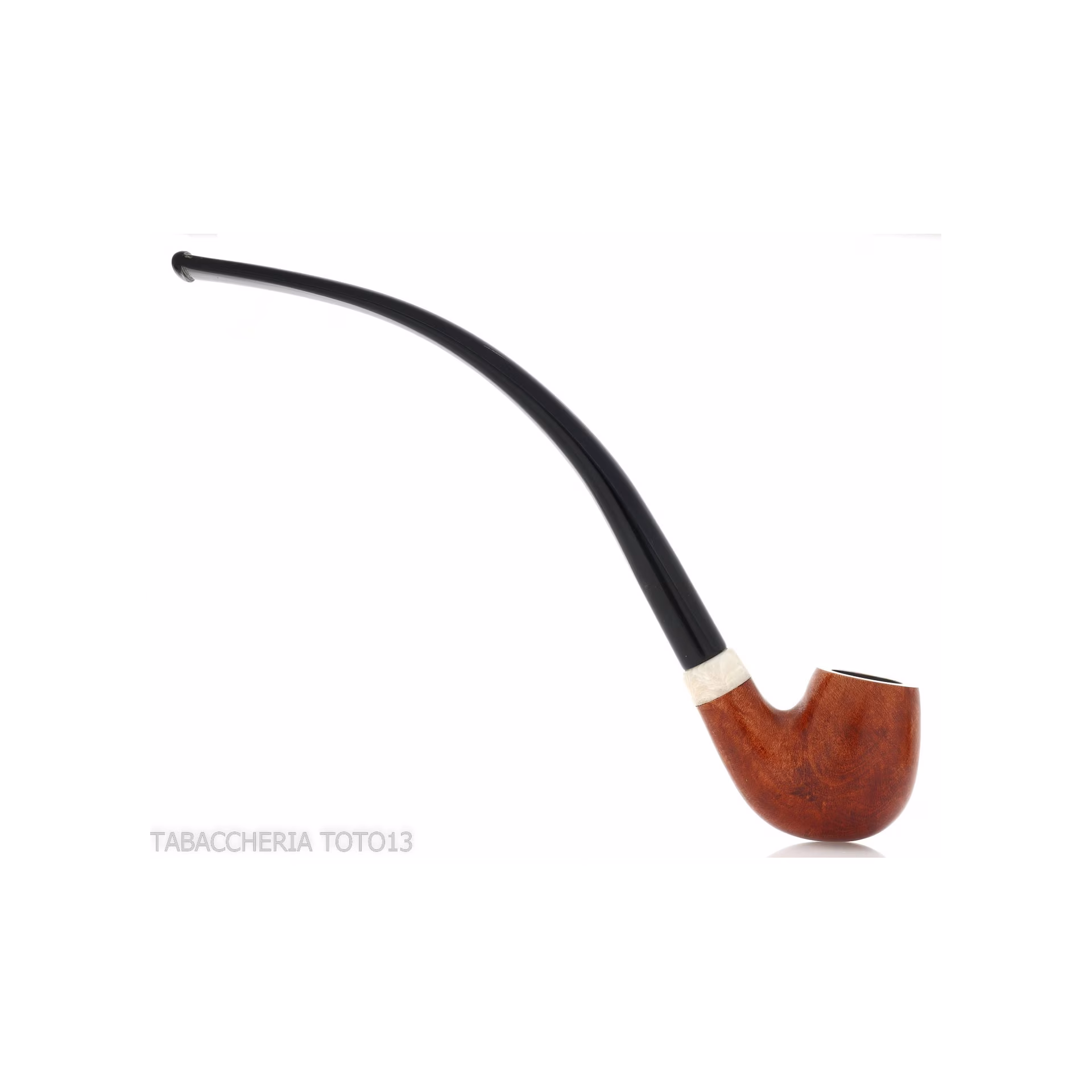 Aldo Velani churchwarden Pipa de tabaco en briar brillante muy curvado - Pipas de Tabaco