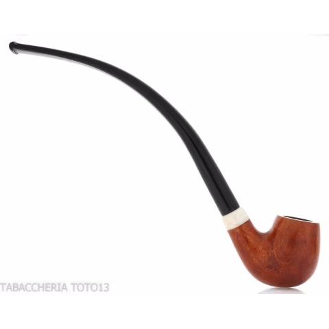 Aldo Velani churchwarden Tobacco pipe in very curved shiny briar - Tobacco Pipes - Natural root