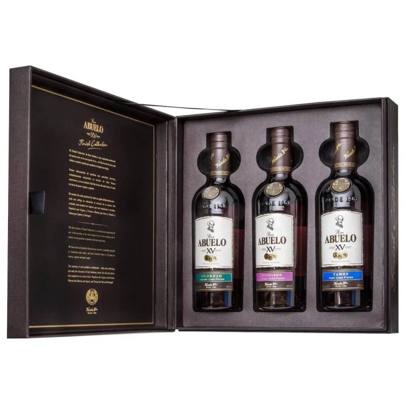 Abuelo pack of 3 rum Cask finish bottles vol.40% Cl.20-Rhum