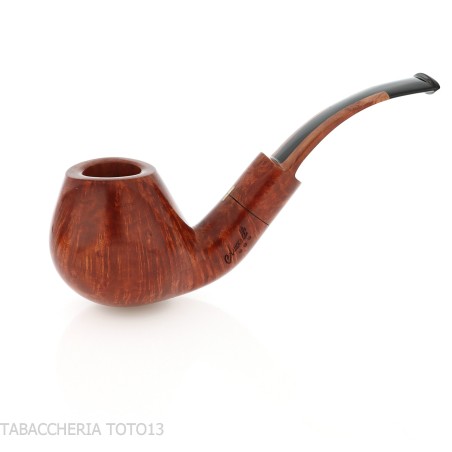 Pipe de forme Amorelli Brandy en bruyère naturelle lisse, série Busby - Pipe Pour le Tabac - Racine naturelle
