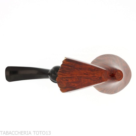 Bent Dublin pipe shape in dark briar with gold leaf rim - Tobacco Pipes - Natural root