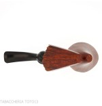 Pipa Dublin curvada de brezo oscuro con borde de pan de oro.-Pipa Milano