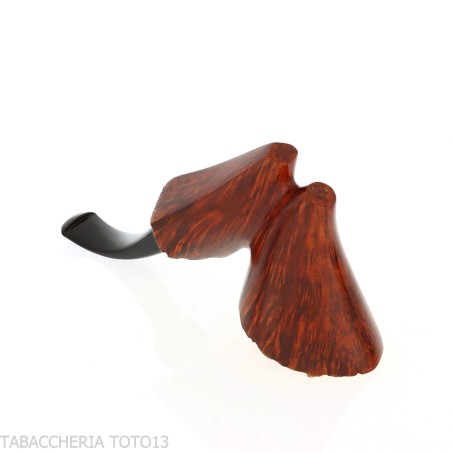Bent Dublin pipe shape in dark briar with gold leaf rim - Tobacco Pipes - Natural root