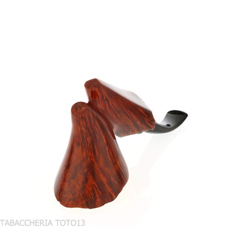 Pipa Dublin curvada de brezo oscuro con borde de pan de oro.-Pipa Milano