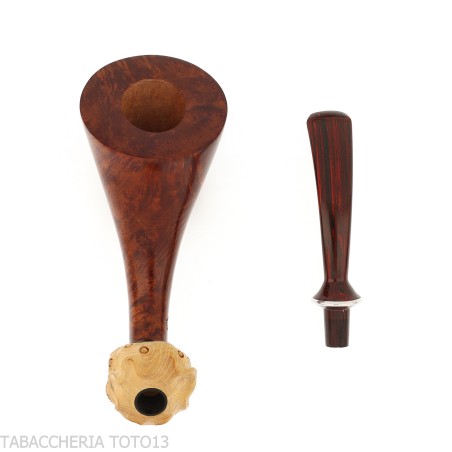 Pipa forma cornetto in radica lucida - Pipe