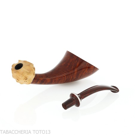 Pipa forma cornetto in radica lucida - Pipe