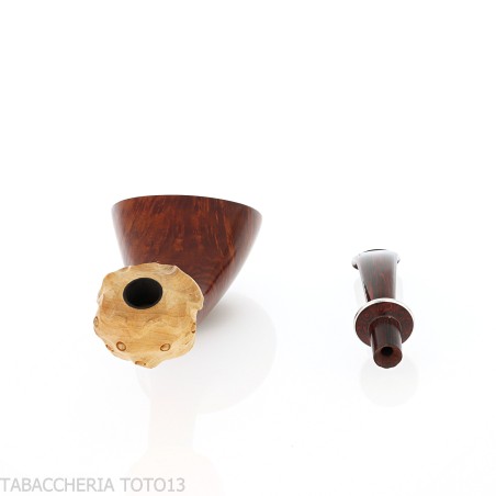 Pipa de brezo pulido con forma de cuerno-Pipa Milano