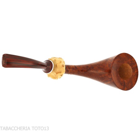 Pipa de brezo pulido con forma de cuerno-Pipa Milano