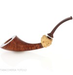 Pipa de brezo pulido con forma de cuerno-Pipa Milano