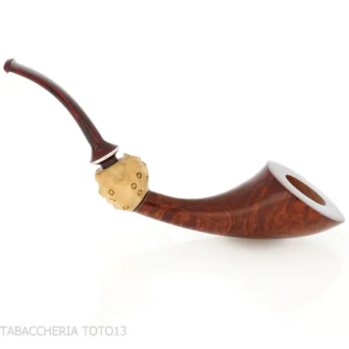 Horn-shaped pipe in polished briar - Tobacco Pipes - Natural root