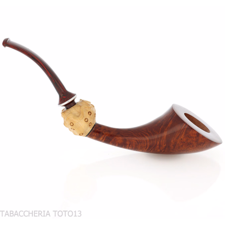 Pipa forma cornetto in radica lucida - Pipe