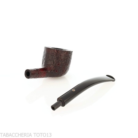 Pipe courbé en forme de pot sablé foncé Pebble Grain - Pipe Pour le Tabac - Racine naturelle