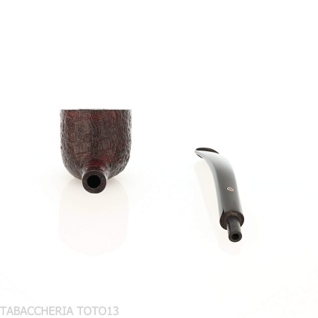 Pebble Grain dark sandblasted bent pot shape pipe-Ashton